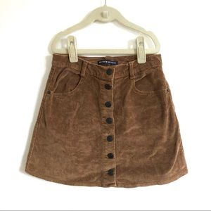 Brandy Melville High-rise Corduroy Button Skirt
